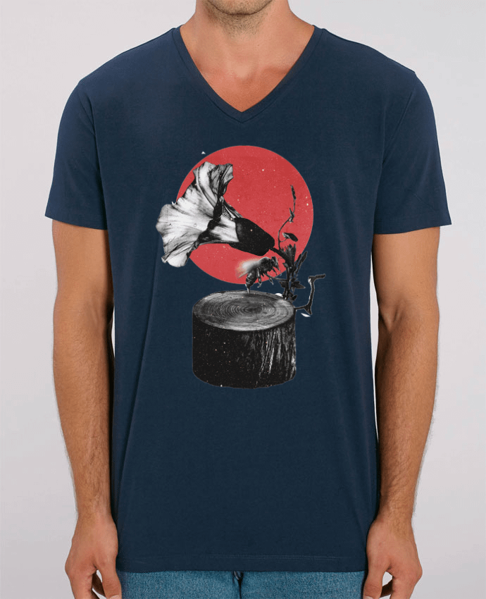 Camiseta Hombre Cuello V Stanley PRESENTER Gramophone por ali_gulec
