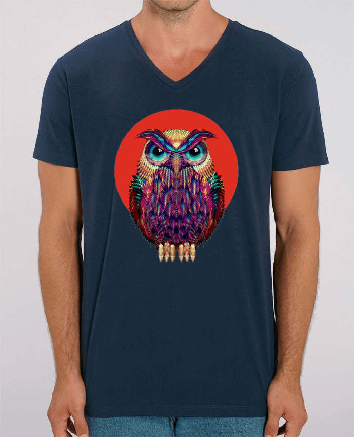 Men V-Neck T-shirt Stanley Presenter Owl by ali_gulec