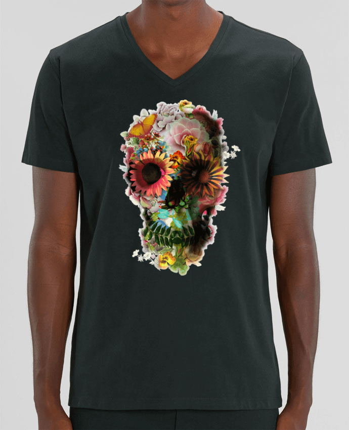 Men V-Neck T-shirt Stanley Presenter Skull 2 by ali_gulec