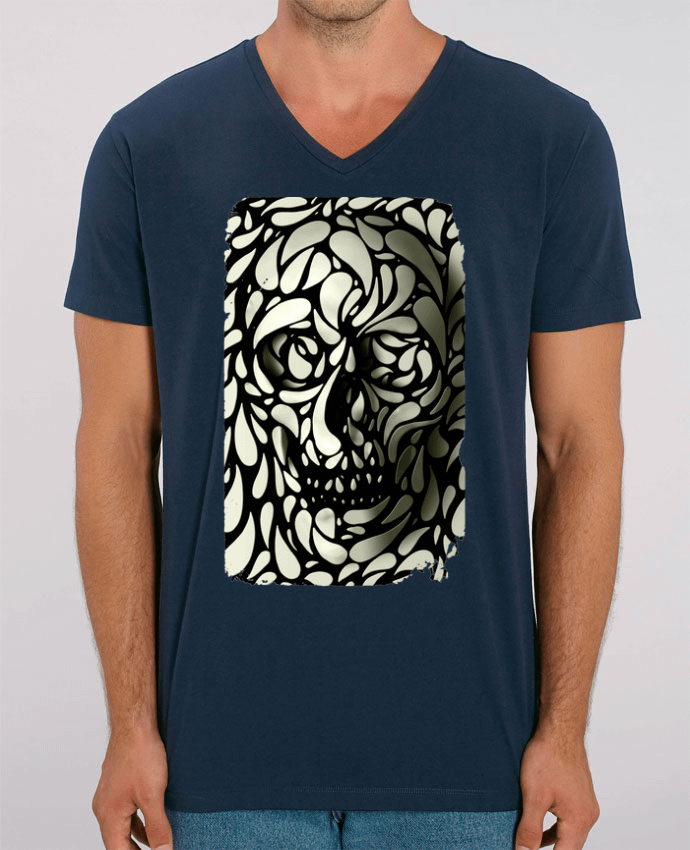 Men V-Neck T-shirt Stanley Presenter Skull 4 by ali_gulec