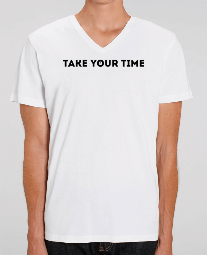 Men V-Neck T-shirt Stanley Presenter Take your time by tunetoo