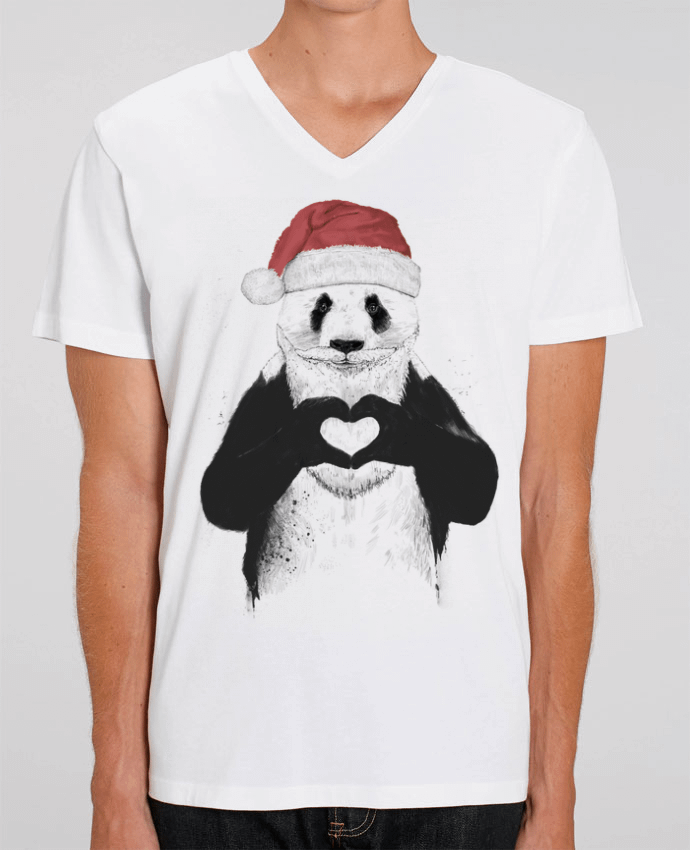 T-shirt homme Santa Panda par Balàzs Solti