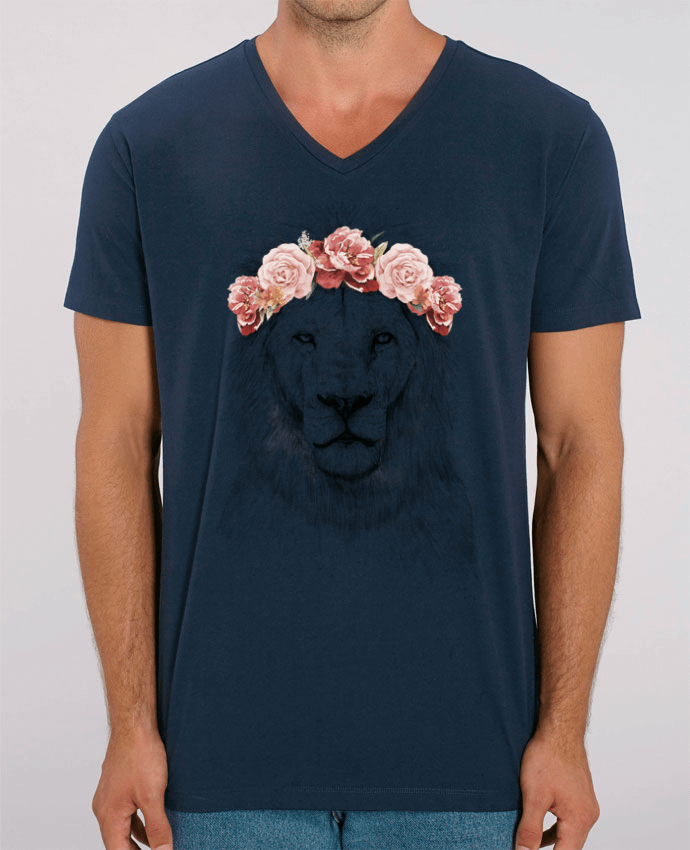 Men V-Neck T-shirt Stanley Presenter Festival Lion by Balàzs Solti