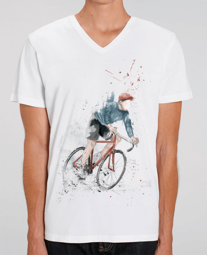 Men V-Neck T-shirt Stanley Presenter I want to Ride by Balàzs Solti