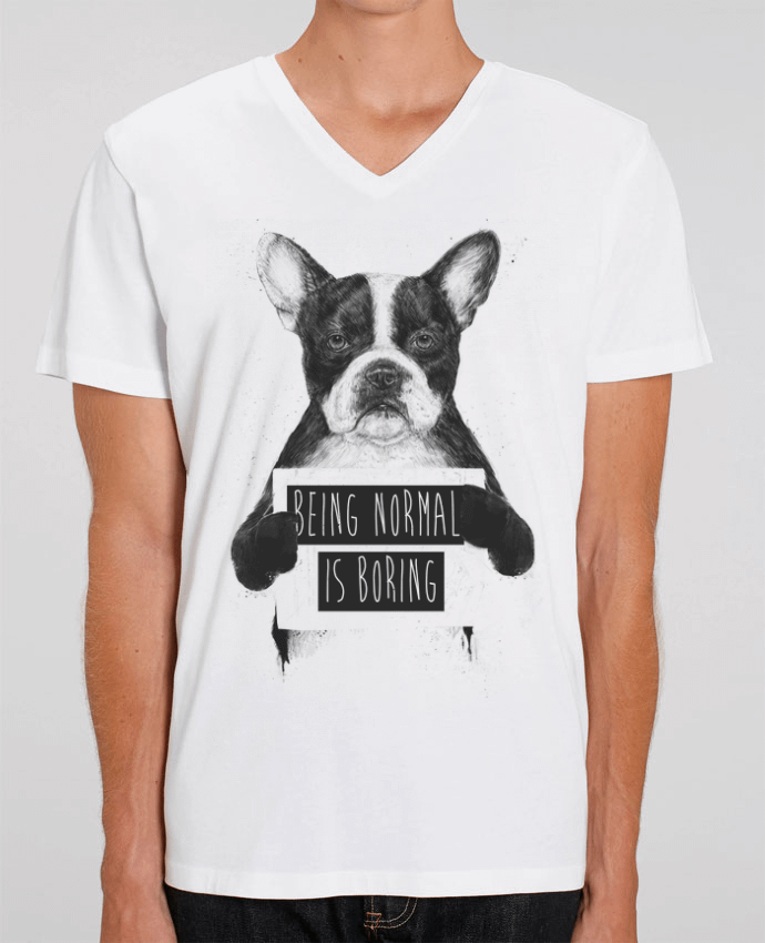 Tee Shirt Homme Col V Stanley PRESENTER Being normal is boring by Balàzs Solti