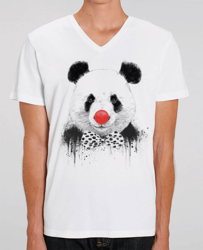Men V-Neck T-shirt Stanley Presenter Clown by Balàzs Solti