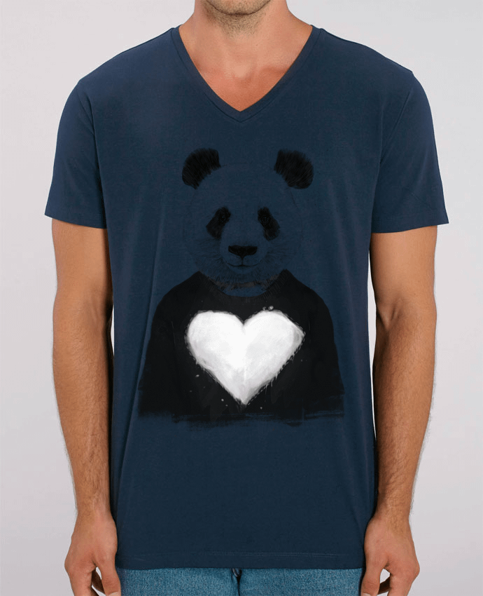 Camiseta Hombre Cuello V Stanley PRESENTER lovely_panda por Balàzs Solti