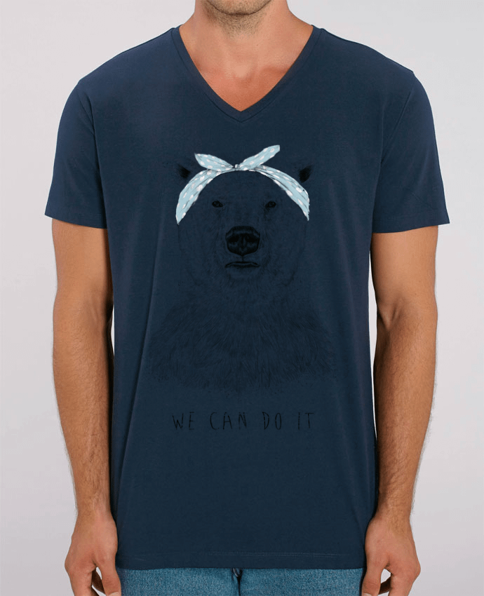 Tee Shirt Homme Col V Stanley PRESENTER we_can_do_it by Balàzs Solti