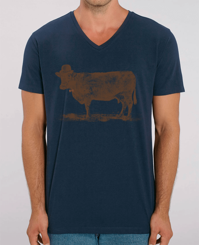 Camiseta Hombre Cuello V Stanley PRESENTER Cow Cow Nut por Florent Bodart