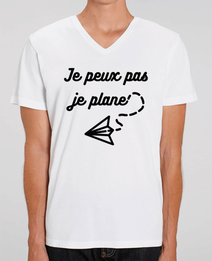 Tee Shirt Homme Col V Stanley PRESENTER Je peux pas je plane by tunetoo