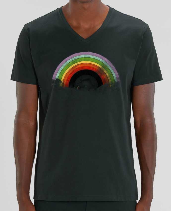 Men V-Neck T-shirt Stanley Presenter Rainbow Classics by Florent Bodart