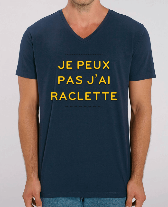 Men V-Neck T-shirt Stanley Presenter Je peux pas j'ai raclette by tunetoo