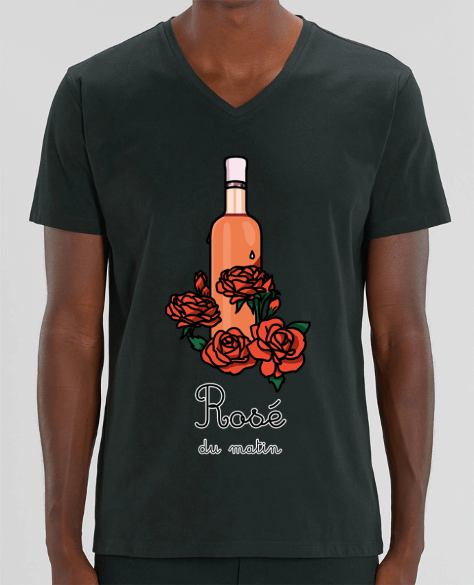 Tee Shirt Homme Col V Stanley PRESENTER Rosé du matin by tattooanshort