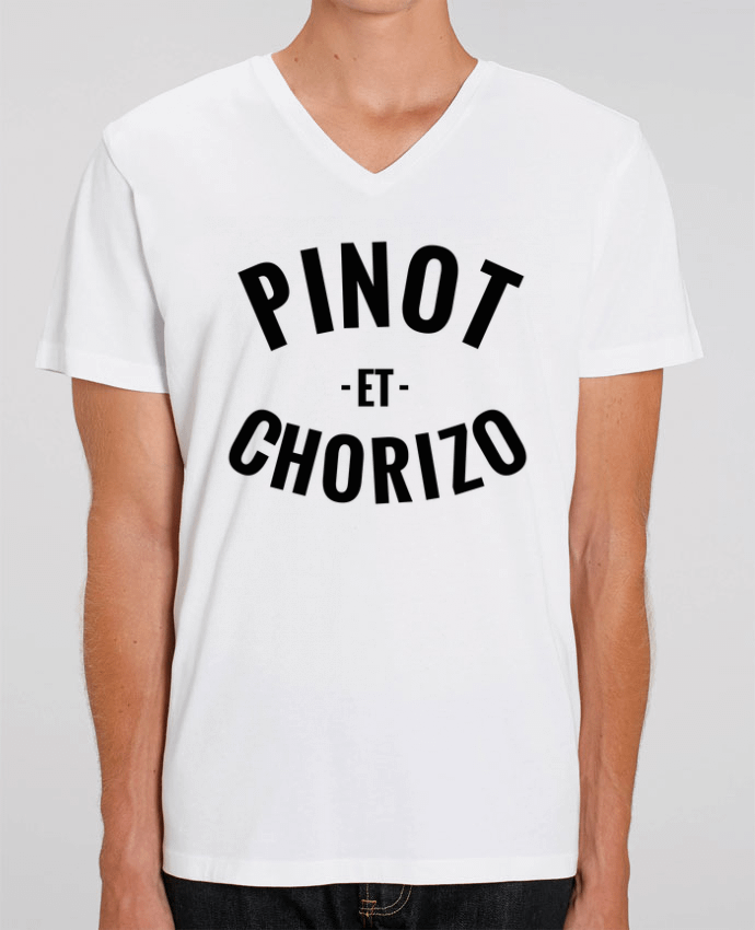 Men V-Neck T-shirt Stanley Presenter Pinot et chorizo by tunetoo