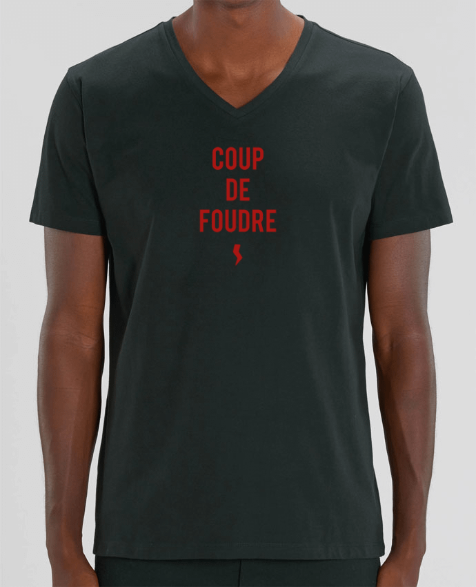 Men V-Neck T-shirt Stanley Presenter Coup de foudre by tunetoo