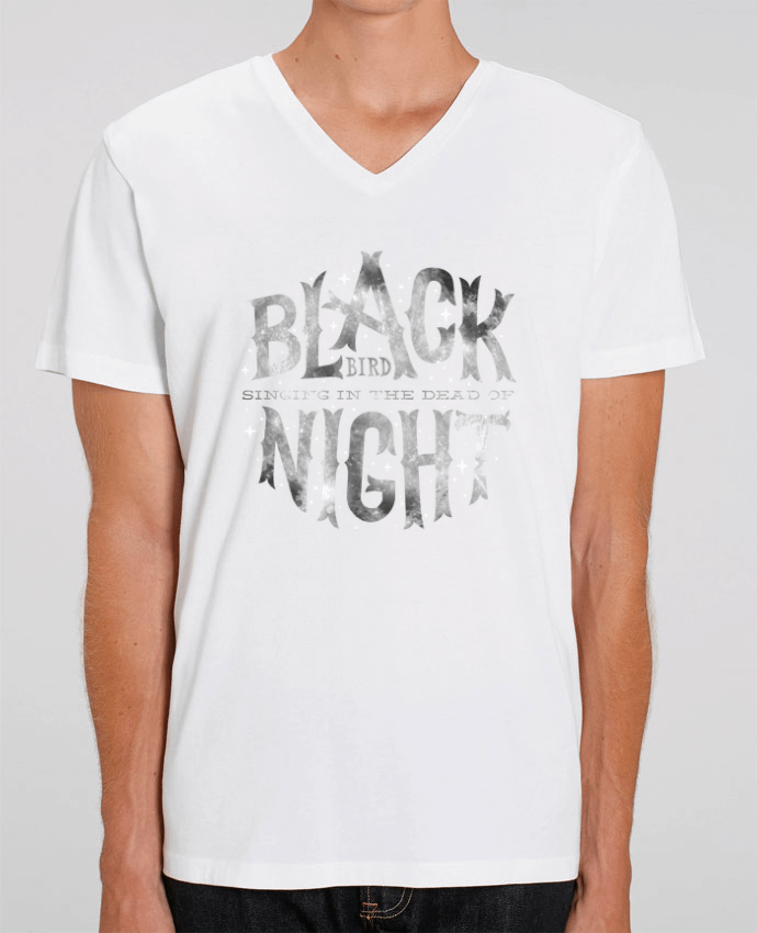 Men V-Neck T-shirt Stanley Presenter BlackBird by 