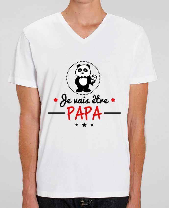 Camiseta Hombre Cuello V Stanley PRESENTER Bientôt papa , Futur père por Benichan