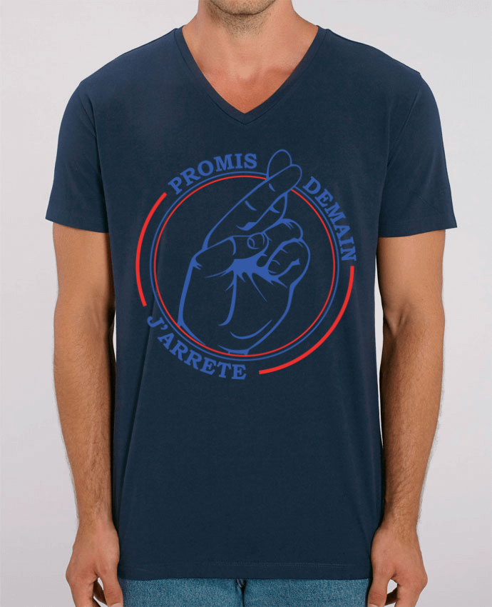 Men V-Neck T-shirt Stanley Presenter Promis, doigts croisés by Promis