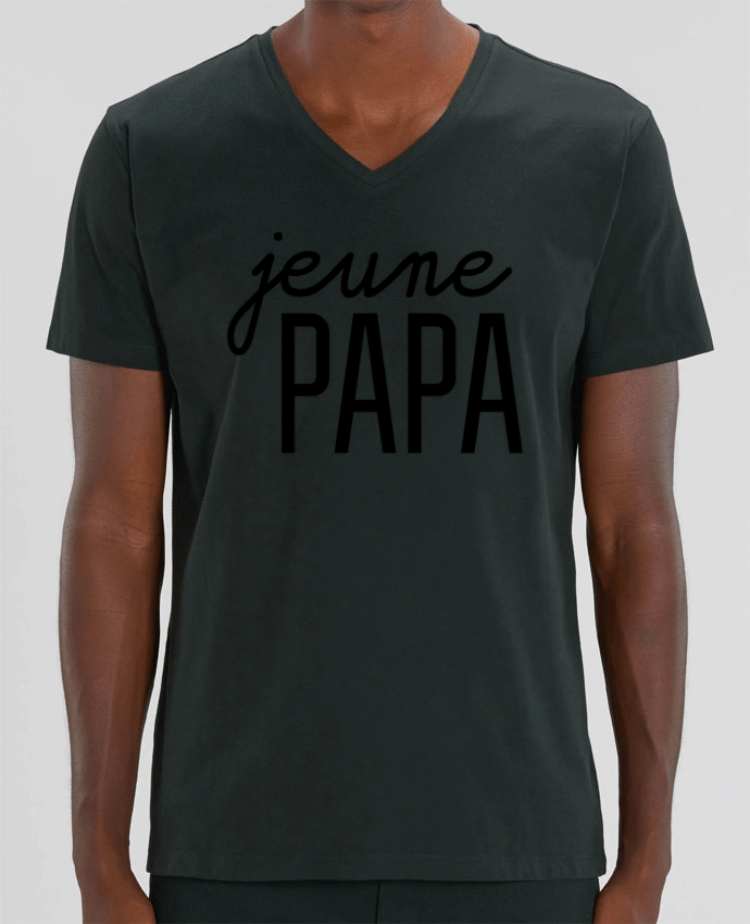 Men V-Neck T-shirt Stanley Presenter Jeune papa by tunetoo