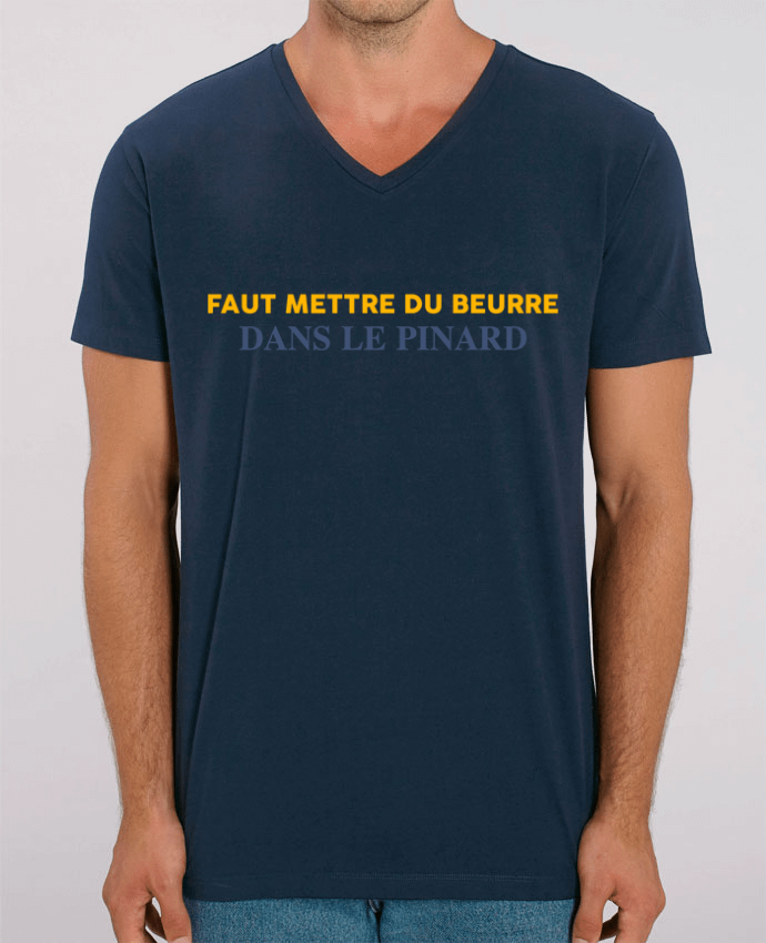 Tee Shirt Homme Col V Stanley PRESENTER Ça met du beurre by tunetoo