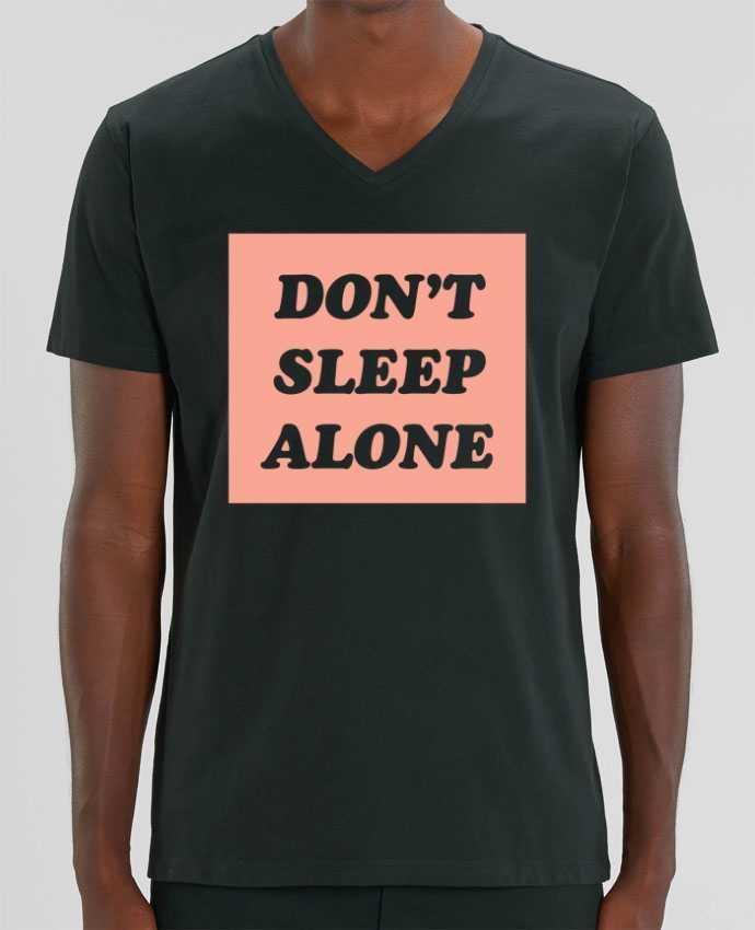 Men V-Neck T-shirt Stanley Presenter Don't sleep alone by tunetoo