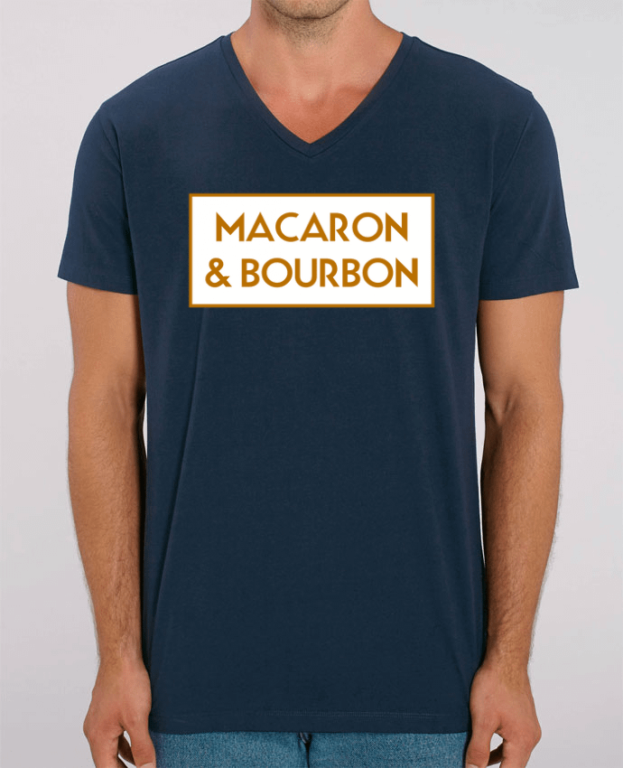 Men V-Neck T-shirt Stanley Presenter Macaron et bourbon by tunetoo