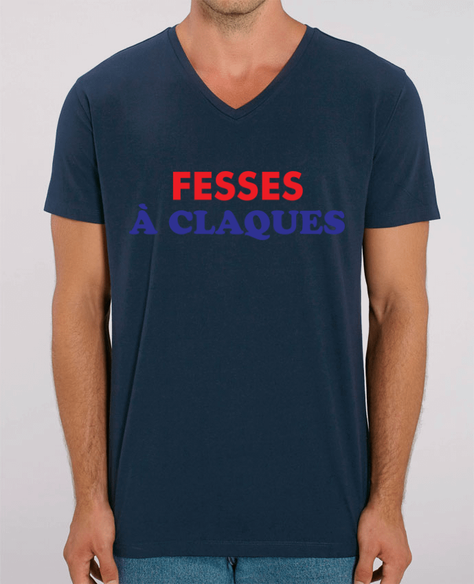 Tee Shirt Homme Col V Stanley PRESENTER Fesses à claques by tunetoo