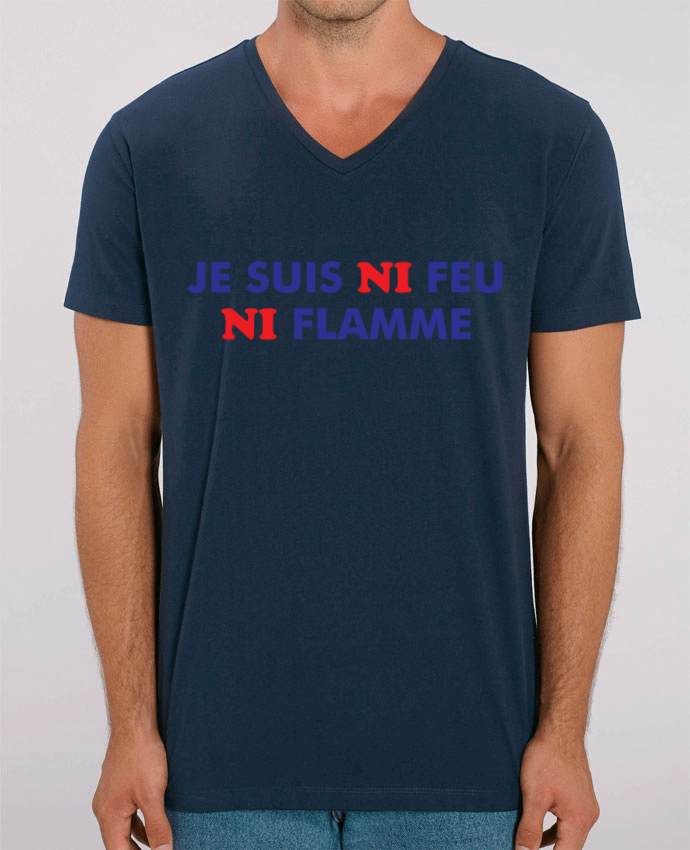 Men V-Neck T-shirt Stanley Presenter Je suis ni feu ni flamme by tunetoo