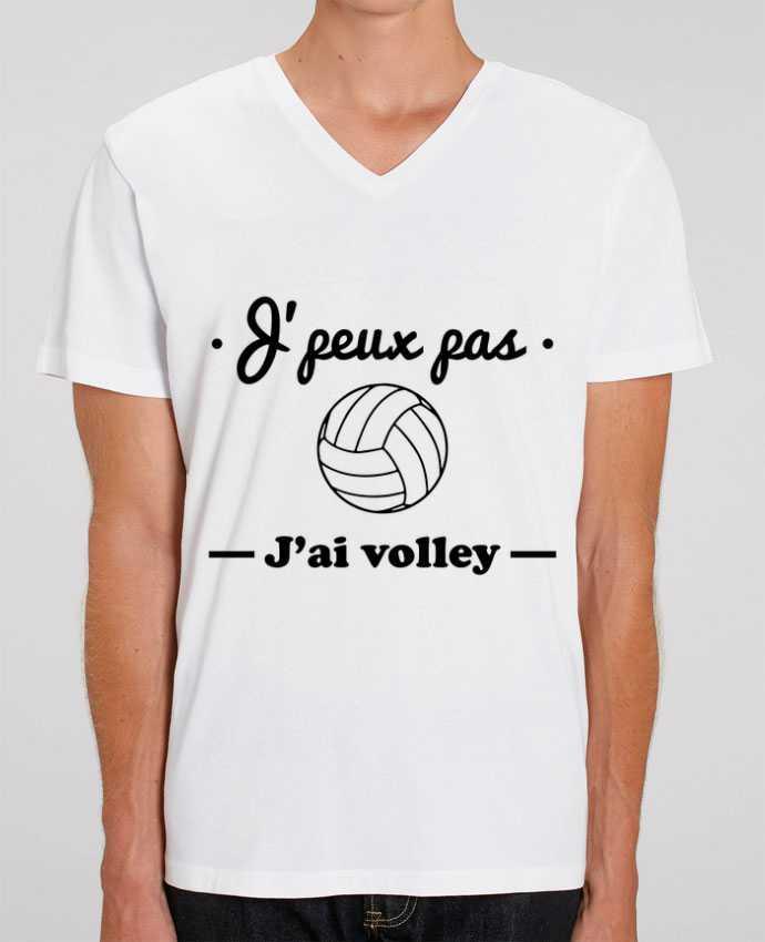 Men V-Neck T-shirt Stanley Presenter J'peux pas j'ai volley , volleyball, volley-ball by Benichan