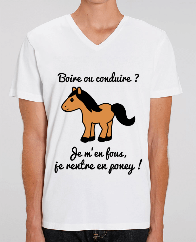 T-shirt homme Boire ou conduire, je m'en fous je rentre en poney, humour, alcool, drôle par Benicha