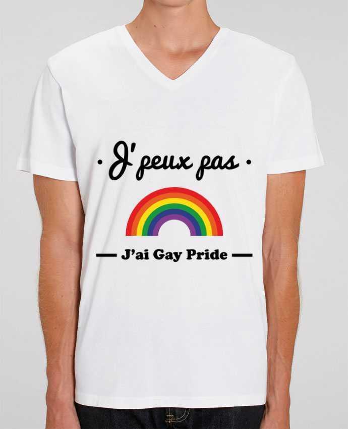 Men V-Neck T-shirt Stanley Presenter J'peux pas j'ai gay-pride , gay, lesbienne by Benichan