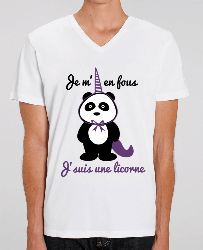 T-shirt homme Je m'en fous j'suis une licorne, panda par Benichan