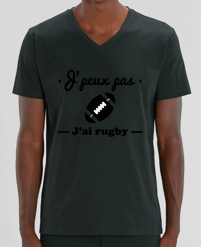 Tee Shirt Homme Col V Stanley PRESENTER J'peux pas j'ai rugby by Benichan