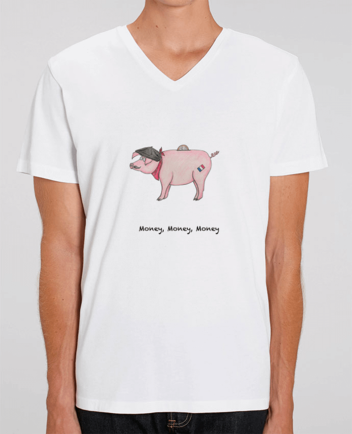 Men V-Neck T-shirt Stanley Presenter MONEY MONEY MONEY by La Paloma