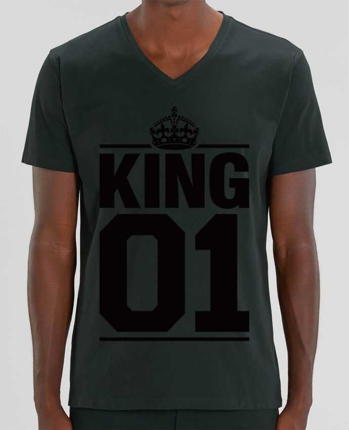 Tee Shirt Homme Col V Stanley PRESENTER King 01 by Freeyourshirt.com