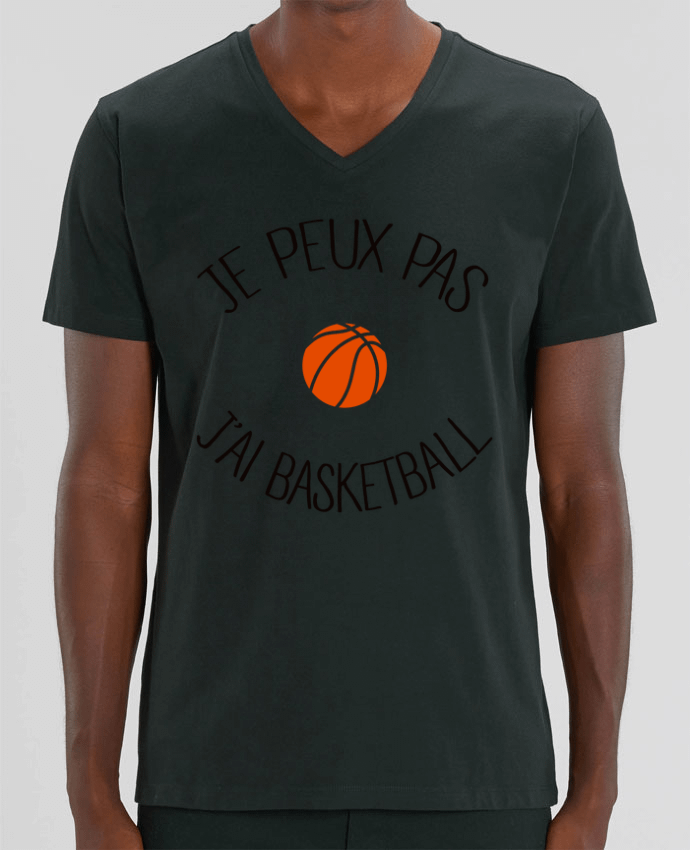 Men V-Neck T-shirt Stanley Presenter je peux pas j'ai Basketball by Freeyourshirt.com