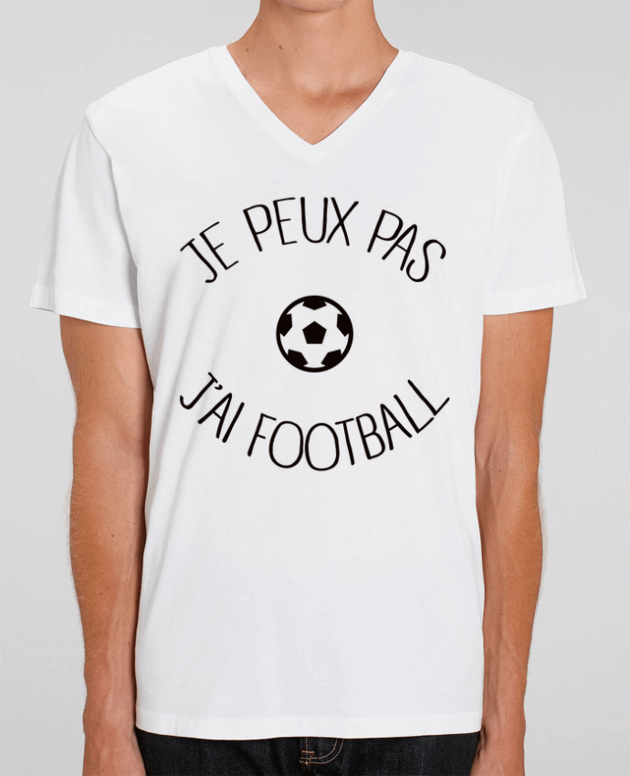 Men V-Neck T-shirt Stanley Presenter Je peux pas j'ai Football by Freeyourshirt.com