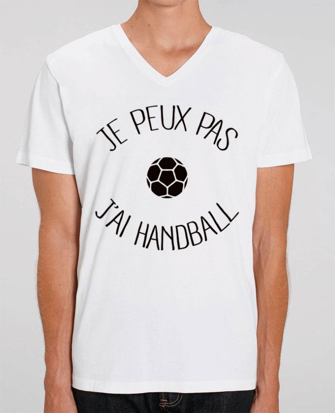 Camiseta Hombre Cuello V Stanley PRESENTER Je peux pas j'ai Handball por Freeyourshirt.com