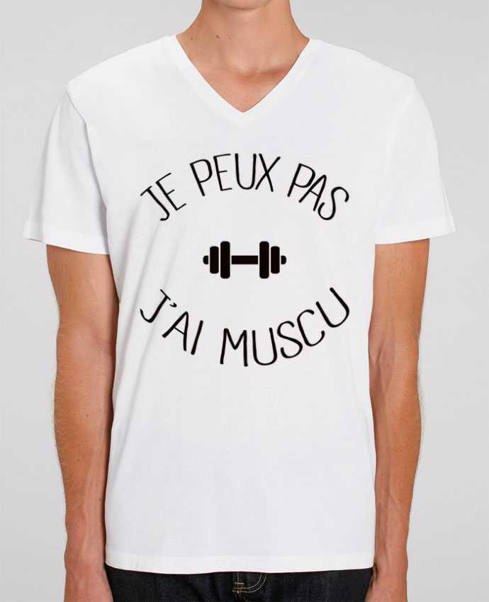 Men V-Neck T-shirt Stanley Presenter Je peux pas j'ai Muscu by Freeyourshirt.com