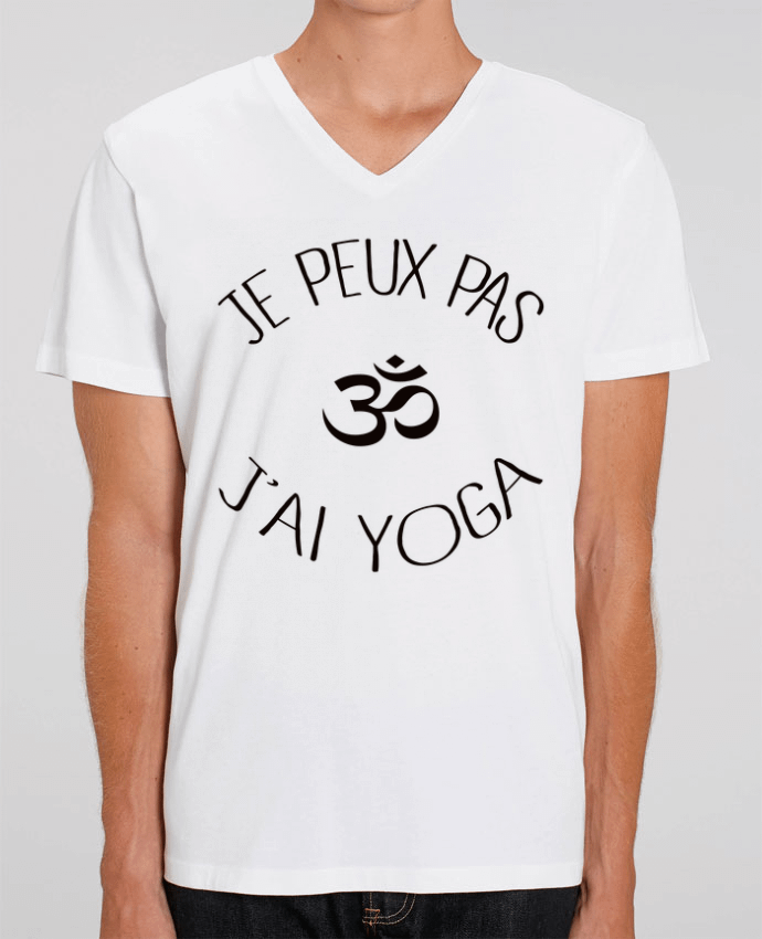 Camiseta Hombre Cuello V Stanley PRESENTER Je peux pas j'ai Yoga por Freeyourshirt.com