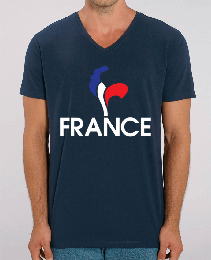 Camiseta Hombre Cuello V Stanley PRESENTER France et Coq por Freeyourshirt.com