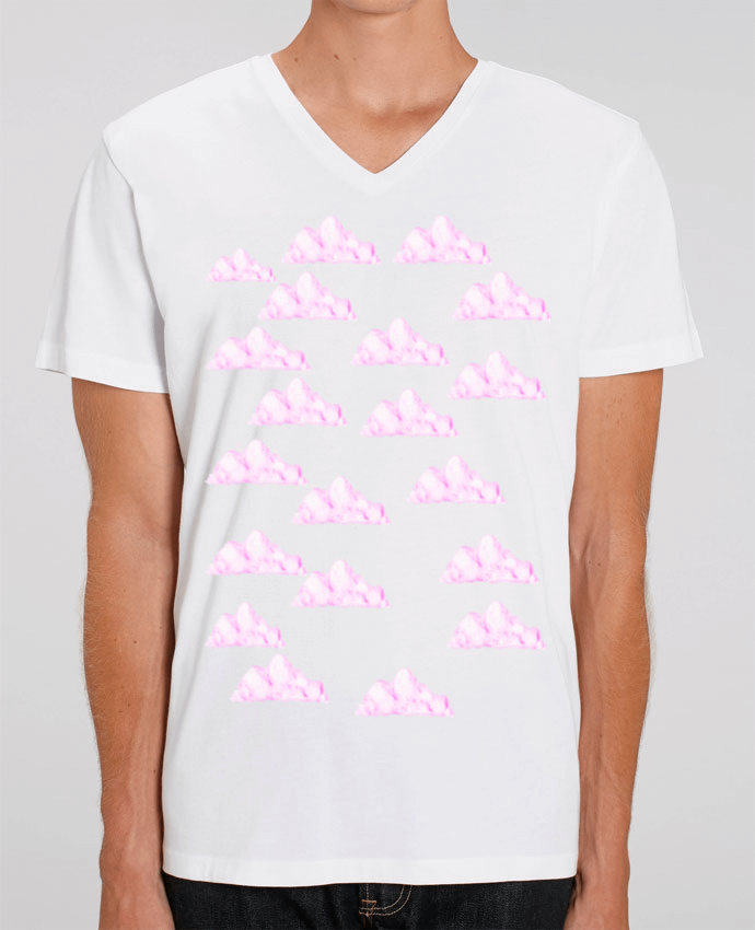 Men V-Neck T-shirt Stanley Presenter pink sky by Shooterz 