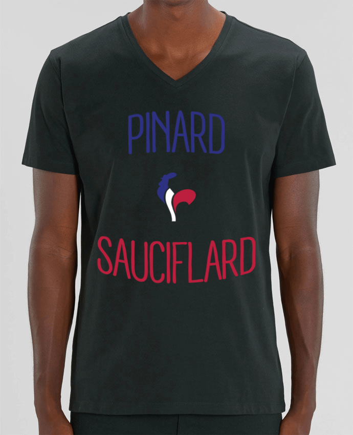 Tee Shirt Homme Col V Stanley PRESENTER Pinard Sauciflard by Freeyourshirt.com