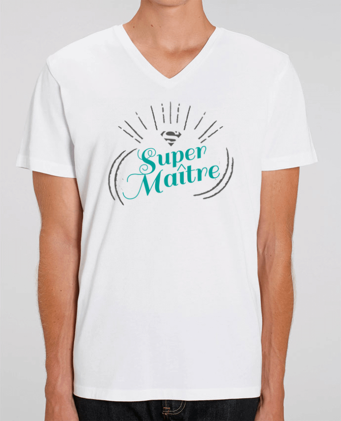 Men V-Neck T-shirt Stanley Presenter Super maître by tunetoo