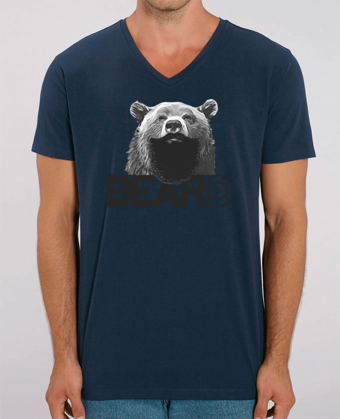 Tee Shirt Homme Col V Stanley PRESENTER Ours barbu - BearD by justsayin