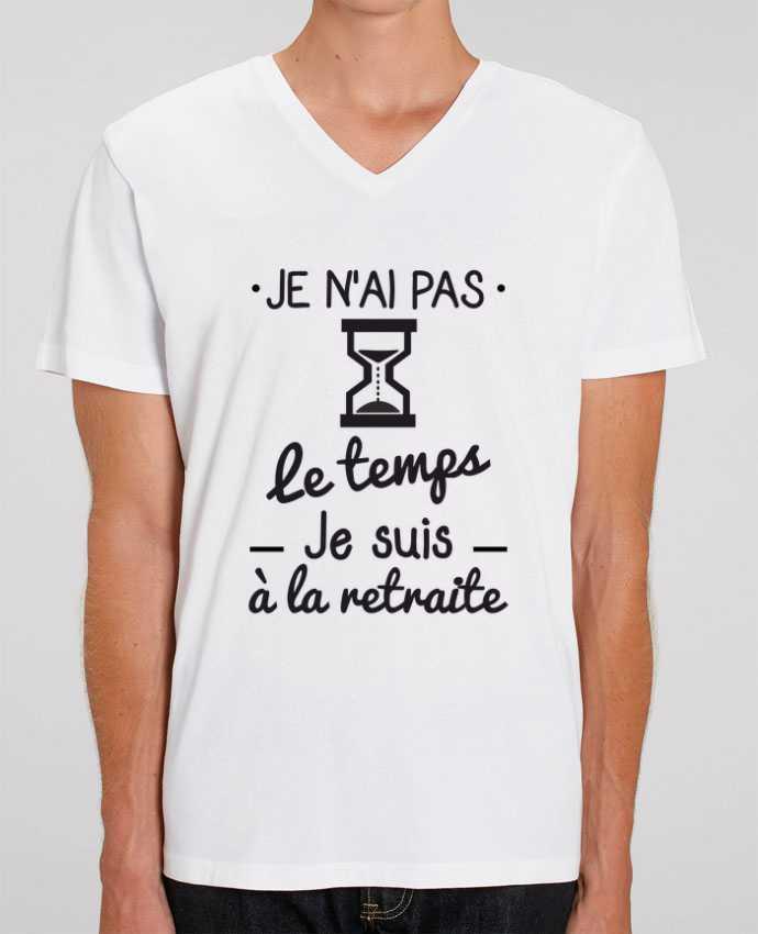 Men V-Neck T-shirt Stanley Presenter Pas le temps, je suis à la retraite, tee shirt retraité by Benichan