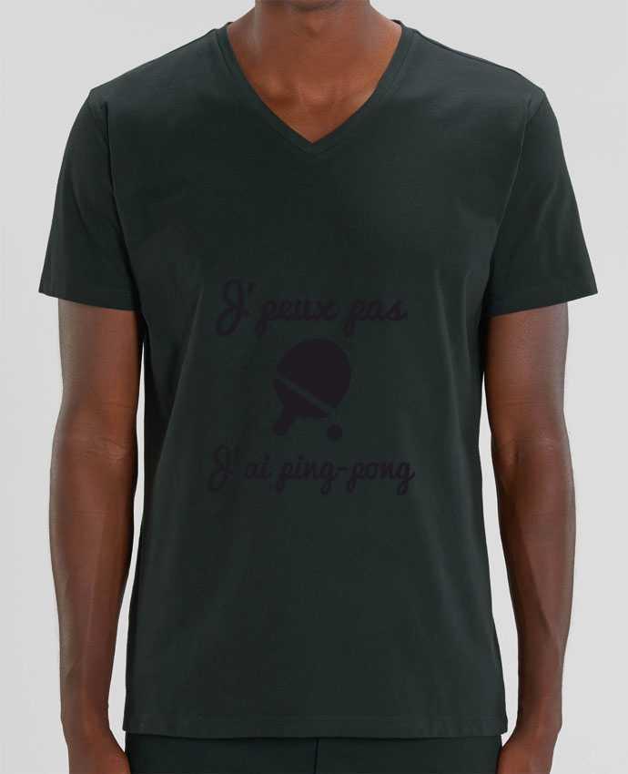 Camiseta Hombre Cuello V Stanley PRESENTER J'peux pas j'ai ping-pong,pongiste,je peux pas j'ai ping pong por Benichan