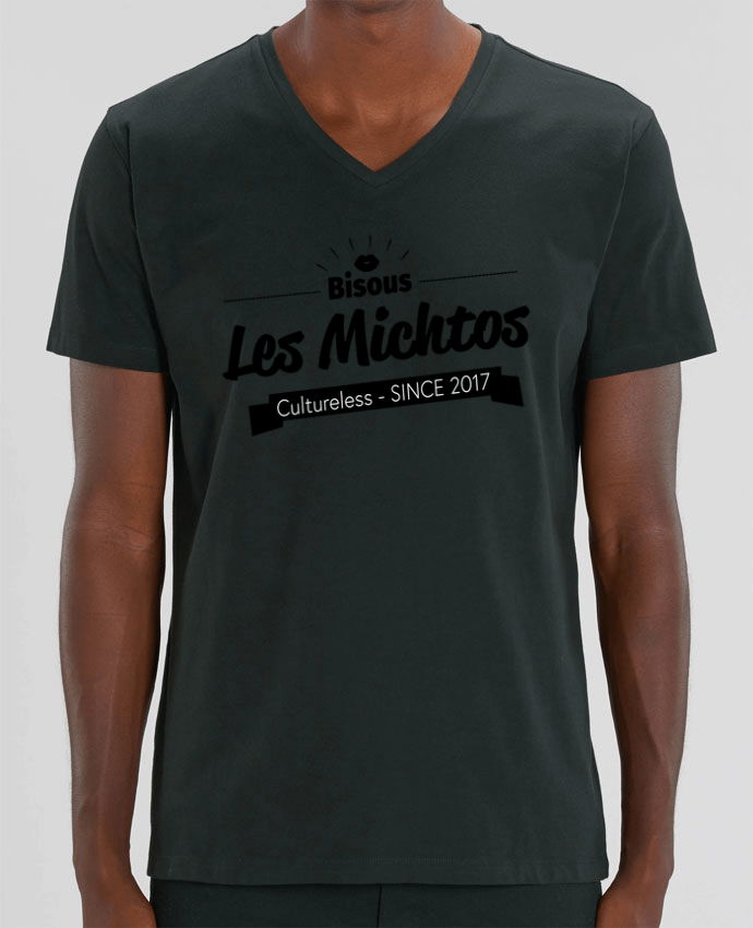 Men V-Neck T-shirt Stanley Presenter Bisous les michtos by Axel Sedilliere