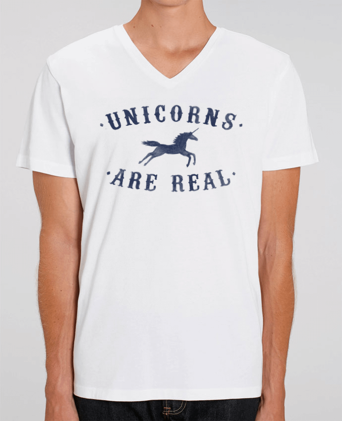 Camiseta Hombre Cuello V Stanley PRESENTER Unicorns are real por Florent Bodart