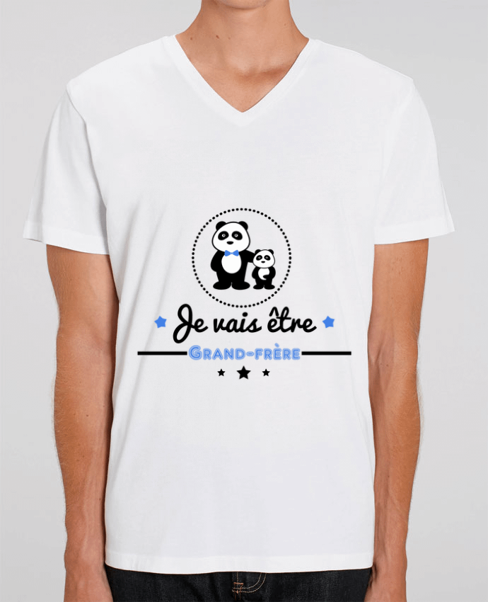 Camiseta Hombre Cuello V Stanley PRESENTER Bientôt grand-frère - futur grand frère por Benichan